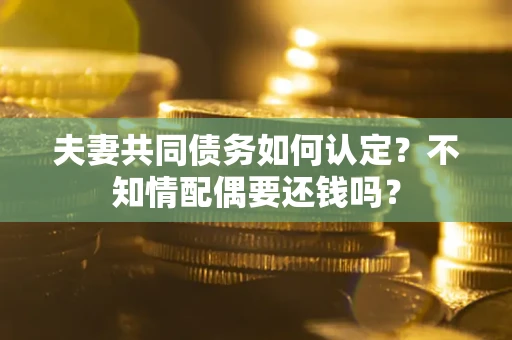 武汉夫妻共同债务如何认定？不知情配偶要还钱吗？