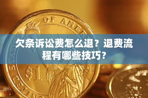 武汉欠条诉讼费怎么退？退费流程有哪些技巧？