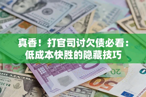武汉真香！打官司讨欠债必看：低成本快胜的隐藏技巧